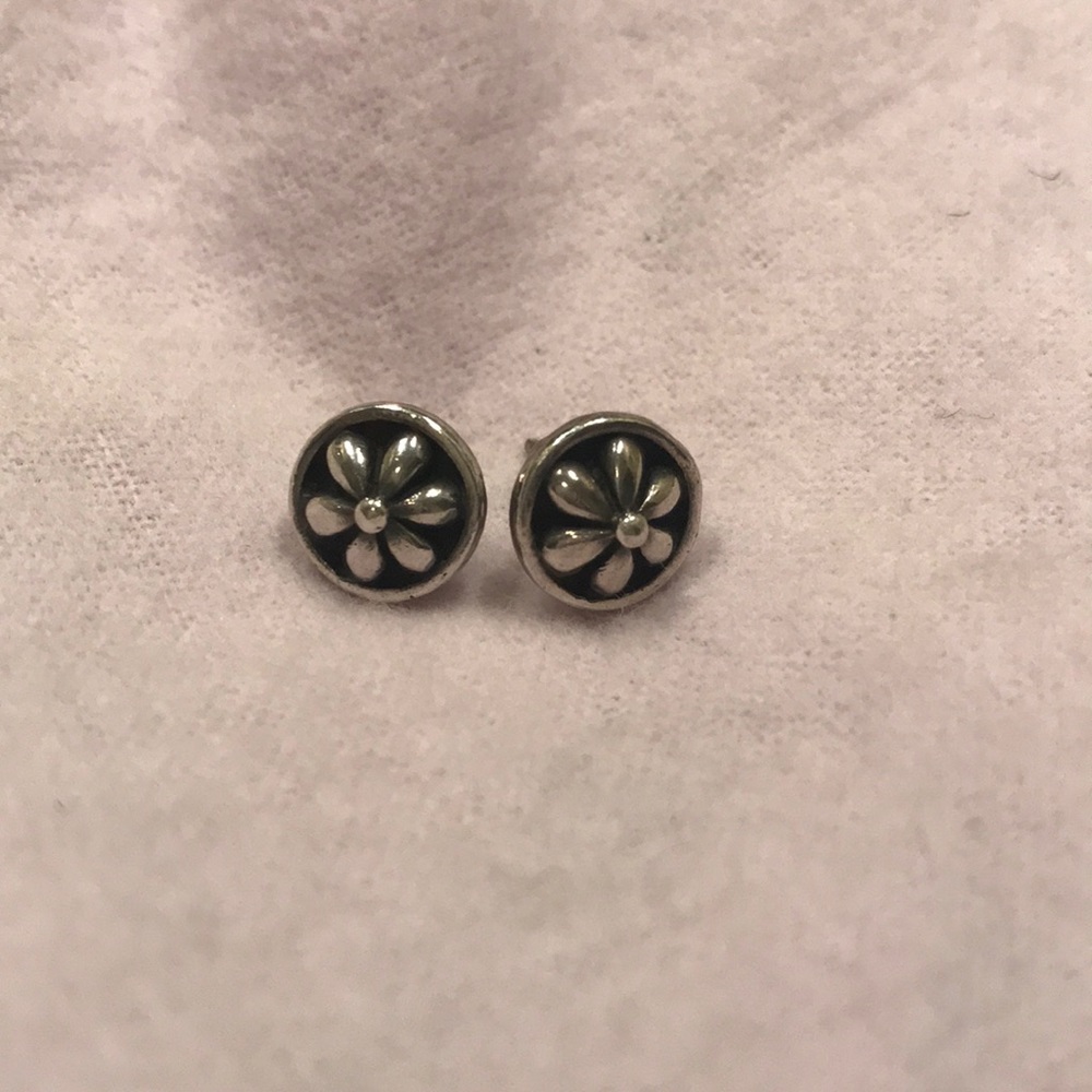 Sterling Silver Flower Post Earrings